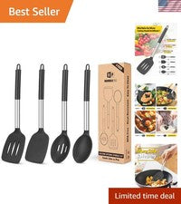 Juego de 4 utensilios de cocina duraderos - resistentes al calor y no tóxicos para una cocina segura