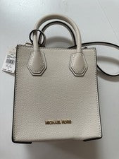 BOLSO BANDOLERA MICHAEL KORS MERCER EXTRA PEQUEÑO XS SHOPPER Beige Tostado Crema Nuevo con Etiquetas