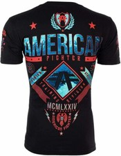 Camiseta para hombre AMERICAN FIGHTER LANDER motociclista negra atlética MMA S-4XL