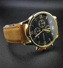 Montre Homme Vintage - Quartz - Marron & Bracelets - Cadeaux Anniversaires/Noël