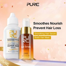 Suero alisador instantáneo para el cabello PURC y juegos de mascarilla capilar biotina reparación dañada nutrir