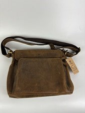 Cartera de cuero Kattee estilo mensajero bolso unisex marrón cartera bolsillos bandolera