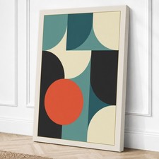 Formas superpuestas impresión geométrica en lienzo arte de pared decoración del hogar listo para colgar