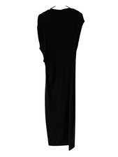 Vestido largo para mujer Zara acanalado S pequeño negro mangas caídas 5644/728 nuevo con etiquetas