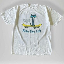 Camiseta Estilo Vintage Pete the Cat Reimpresión Blanca para Regalo Talla S a 4XL