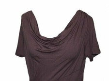 DAMEN KLEID DAMENKLEID WEICH FLIEßEND KURZARM AUBERGINE BPC Gr. 36 NEU