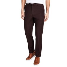 Pantalones de vestir Michael Kors para hombre vino mora algodón elástico talla W42 L32