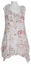Vestido para mujer morado talla S/M floral estilo globo volantes cuello sin mangas blanco