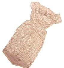 Vestido boutique Nikibiki Apricot Lane para mujer grande floral encaje malla recortado rosa