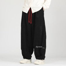 Pantalones Sueltos Informales de Pana Estilo Chino Retro Para Hombres Primavera Otoño Talla