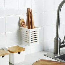 Soporte para utensilios desmontable montado en la pared sin taladro para palillos cucharas cocina