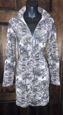 Mini Vestido Para Mujer Moda Nova Camuflaje Cremallera Cuello Simulado Manga Larga Pequeño Nuevo con Etiquetas