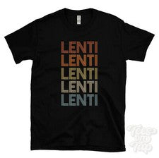 CAMISETA LENTI ESTILO RETRO REPETIDO Hombre y Mujer Novedad Genial Nombre Regalo