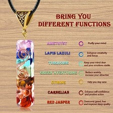 Collar Colgante Piedra Natural Yoga Sanación 7 Chakras Reiki Joyería Unisex