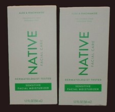 Crema hidratante facial sensible al cuidado facial nativa sin perfume 1,7 oz lote de 2 NUEVO