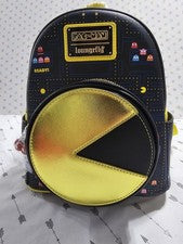 Mini mochila interactiva Loungefly Pac-Man que brilla en la oscuridad nueva con etiquetas