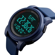 Reloj digital con pantalla extra grande impermeable de 50 m correa de resina cronómetro alarma Reino Unido