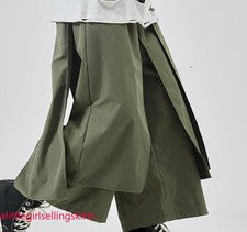 Pantalones de pierna ancha de algodón para hombre Noveno pantalones informales pantalones étnicos holgados informales el