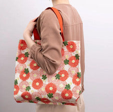 Bolso de Mano Haibara Diseño Crisantemo, Lona de Algodón Duradero, Hecho en Japón #311