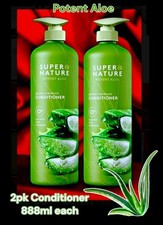 Acondicionador Jumbo Super Nature Potente Aloe 888 ml/30 ml cada uno orgánico 2 unidades