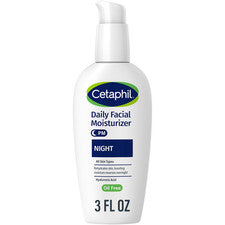 Crema hidratante facial nocturna Cetaphil ácido hialurónico cuidado de la piel sensible 3 oz