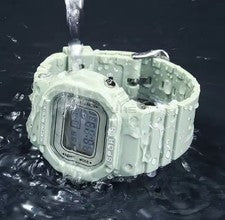 Reloj pulsera digital LED verde alarma deportiva cronógrafo resistente al agua
