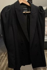 Mini-Blazerkleid mit Puffärmeln | Schwarz | 36