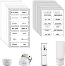 280 piezas etiquetas cosméticas pequeñas impermeables - organización de belleza transparente para baño