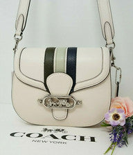 🌟🌷 Bolso Bandolera COACH Varsity Rayas Tiza Verde Pálido *AUTÉNTICO* NUEVO CON ETIQUETAS