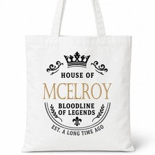 Bolso de Mano House Of MCELROY Nombre Familiar Blanco Regalo de Cumpleaños