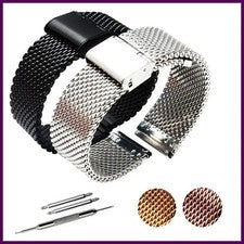 Correa de reloj de malla milanesa de 1,0 mm de acero inoxidable 18 mm 20 mm 22 mm 24 mm de metal