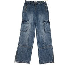 Pantalones de mezclilla PTCL Ethical para hombre 30 azules cargo pierna ancha Gorpcore Y2K Cyberpunk Grunge