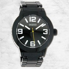 Oozoo Reloj De Pulsera Unisex Serie Vintage Analógico Metal Negro UOC3684A