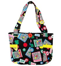 Bolso de bingo acolchado de moda con uno grande y tres pequeños bolsillos interiores