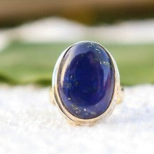 ANILLO JOYERÍA HECHA A MANO PLATA ESTERLINA 925 PIEDRAS PRECIOSAS NATURALES LAPISLÁZULI 3 A 12