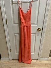 Nuevo Para Mujer TOBI Maxi Vestido sin Mangas Coral Naranja SEXY Vestido Largo Talla Pequeña