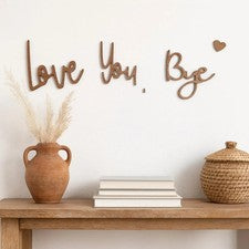 Letrero de madera Bye Love You para decoración de pared de puerta de hogar pasillo HECHO EN REINO UNIDO