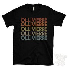 CAMISETA OLLIVIERRE ESTILO RETRO REPETIDO Hombre y Mujer Novedad Genial Nombre Regalo