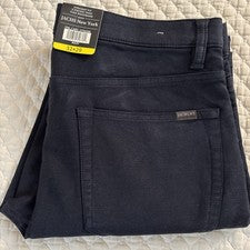 Pantalones Jachs New York Para Hombre 5 Bolsillos Calce Recto Cintura Flexible 32x29 Azul Marino Nuevos