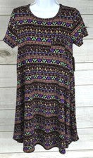 Nuevo Vestido para Mujer LuLaRoe Carly Multicolor Manga Corta Talla XXS Unicornio Nuevo con Etiquetas A2218