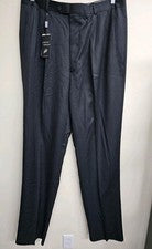 Pantalones de vestir negros Lorenzo Grimaldi para hombre 100 % lana talla 38 hechos en Italia nuevos con etiquetas