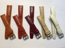 Pulseras de reloj de 16 mm cuero auténtico brezo Heinzendorff estampado de cocodrilo colorido y alegre