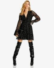 NUEVO VESTIDO BORDADO MANGA GLOBO LINI GABRIELLA 1201095LN TALLA XS $298.00