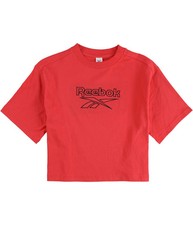 Camiseta Reebok Mujer Clásica Logo Grande Gráfico Recortado, Cereza, S
