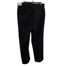 Pantalones de vestir Edwards para hombre negros tejidos de poli lana talla 36x27 nuevos con etiquetas estilo 2631