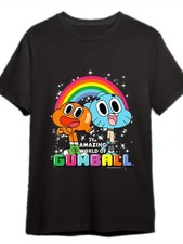 Camiseta para hombre CN Amazing World Gumball & Darwin Rainbow Portrait - estilo vintage