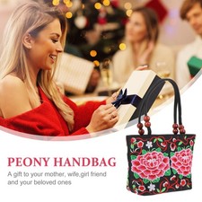 Bolsos bordados para mujer con asa superior estilo chino de hombro