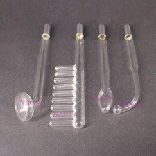 4 Electrodos Varita de Vidrio Violeta Naranja Rayo Cuidado Facial para Máquina de Alta Frecuencia