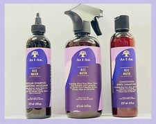 AS I AM-AGUA DE ARROZ-PRODUCTOS PARA EL CUIDADO DEL CABELLO CON BIOTINA-PARA TODO TIPO DE CABELLO-POST RÁPIDO!!!
