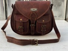 GVB 13" Mujer Top Seller Vintage Marrón Cuero Encerado Cartera Bandolera Bols...